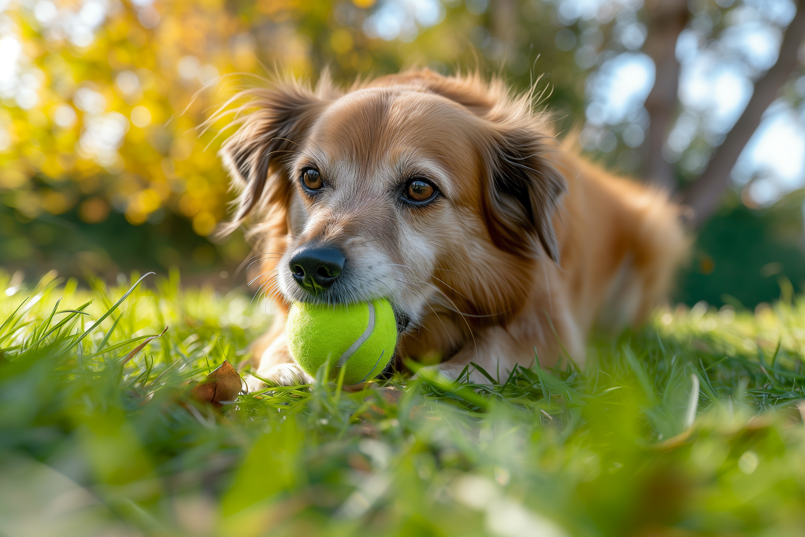 Spielender Hund im Garten – Harnsteine beim Hund