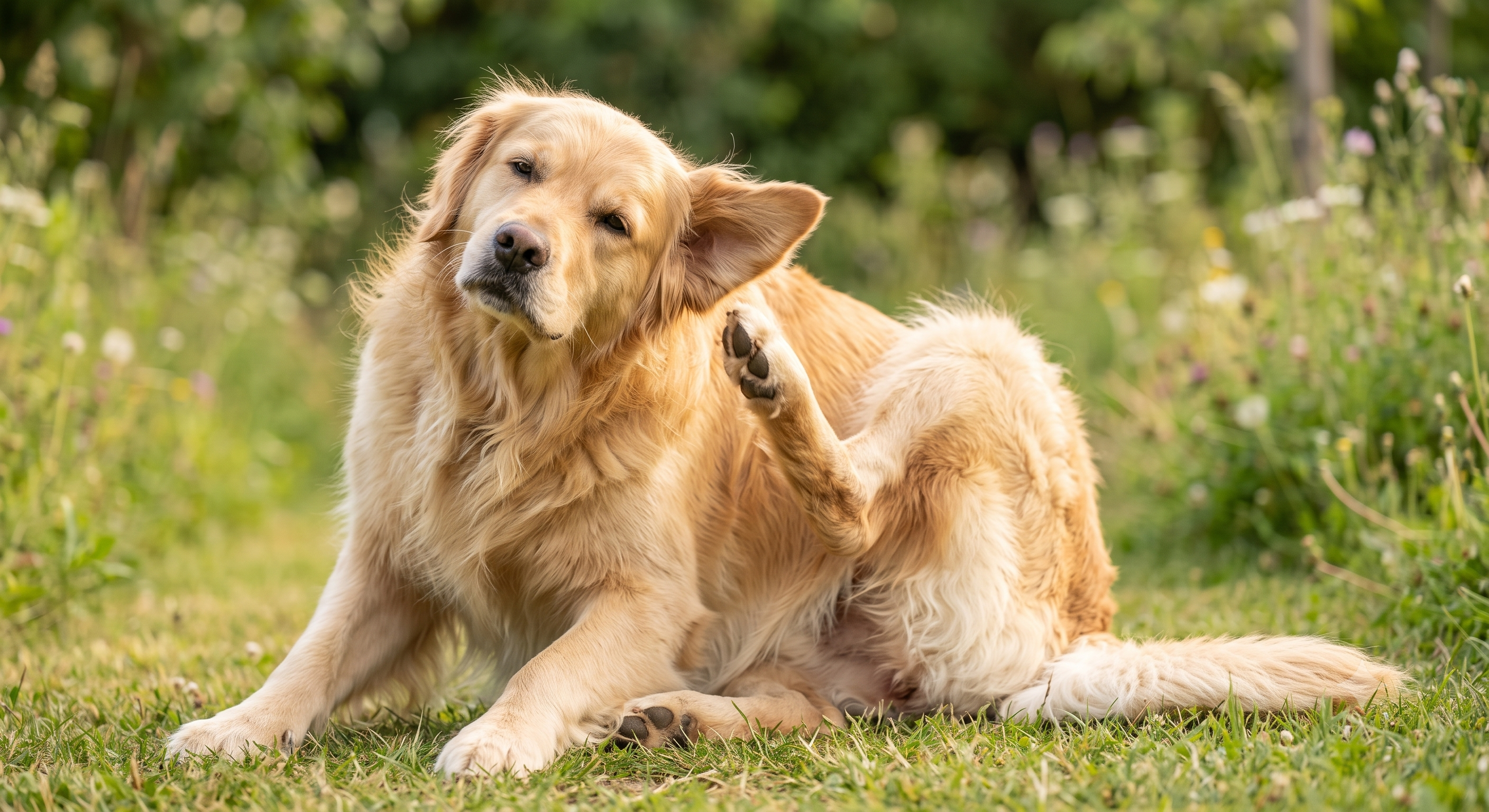 Hund kratzt sich – Hot Spot beim Hund