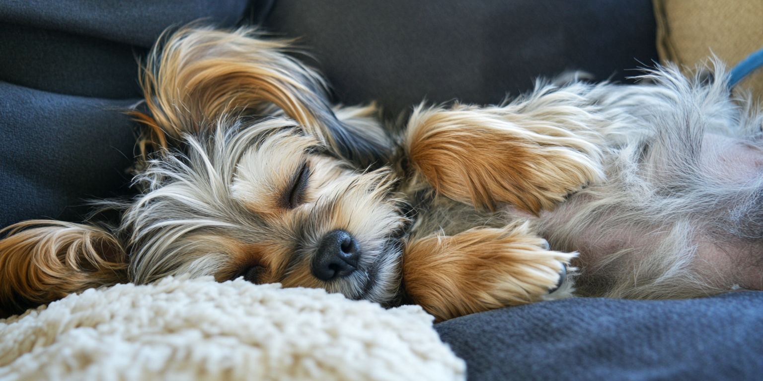 Schlafender Yorkshire Terrier – Bauchspeicheldrüsenentzündung beim Hund